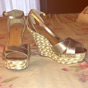 Just Fab silver wedges size 8.5